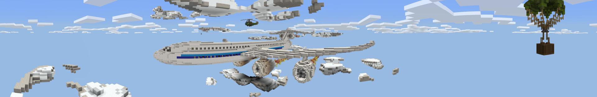 Panorama of the Minecraft Bedrock Marketplace product Skyplane created by Pixelusion.