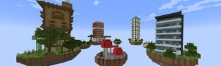 Panorama of the Minecraft Bedrock Marketplace product Skyscraper Skyblock created by Pixelusion.