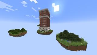 Screenshot of the Minecraft Bedrock Marketplace product Skyscraper Skyblock created by Pixelusion.