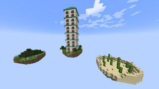 Screenshot of the Minecraft Bedrock Marketplace product Skyscraper Skyblock created by Pixelusion.