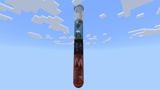 Screenshot of the Minecraft Bedrock Marketplace product Skytube created by Pixelusion.