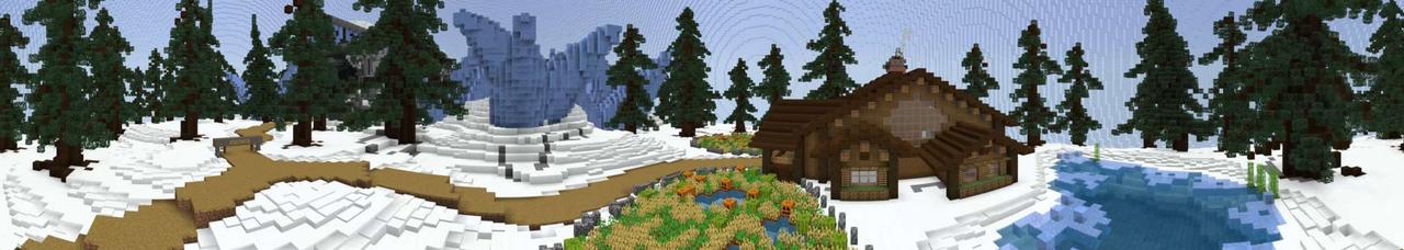 Panorama of the Minecraft Bedrock Marketplace product Snow Globe created by Pixelusion.