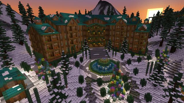 Screenshot of the Minecraft Bedrock Marketplace product Snow Resort created by Pixelusion.