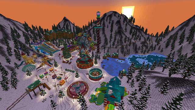 Screenshot of the Minecraft Bedrock Marketplace product Snow Resort created by Pixelusion.