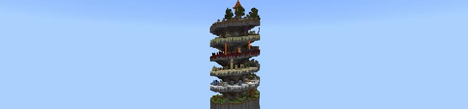 Panorama of the Minecraft Bedrock Marketplace product Spiral Parkour created by Pixelusion.