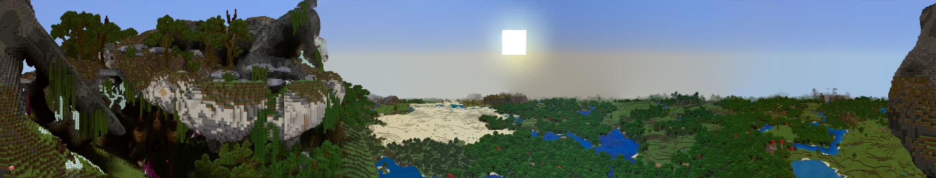 Panorama of the Minecraft Bedrock Marketplace product Strange Rock created by Pixelusion.
