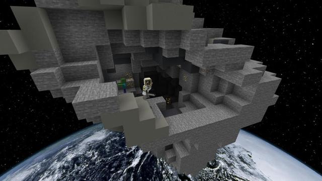 Screenshot of the Minecraft Bedrock Marketplace product Stuck in Space created by Pixelusion.