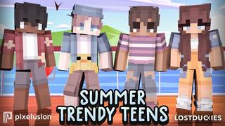 Thumbnail of the Minecraft Bedrock Marketplace product Summer Trendy Teens created by Pixelusion.