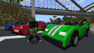 Screenshot of the Minecraft Bedrock Marketplace product Super Cars created by Pixelusion.