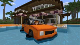 Screenshot of the Minecraft Bedrock Marketplace product Super Cars created by Pixelusion.