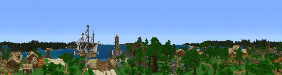 Panorama of the Minecraft Bedrock Marketplace product Survivor Paradise created by Pixelusion.