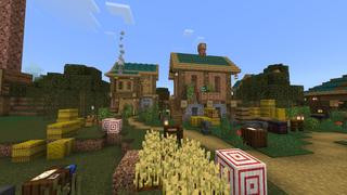 Screenshot of the Minecraft Bedrock Marketplace product Swamp Town created by Pixelusion.