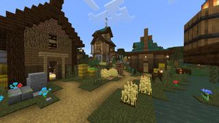 Screenshot of the Minecraft Bedrock Marketplace product Swamp Town created by Pixelusion.