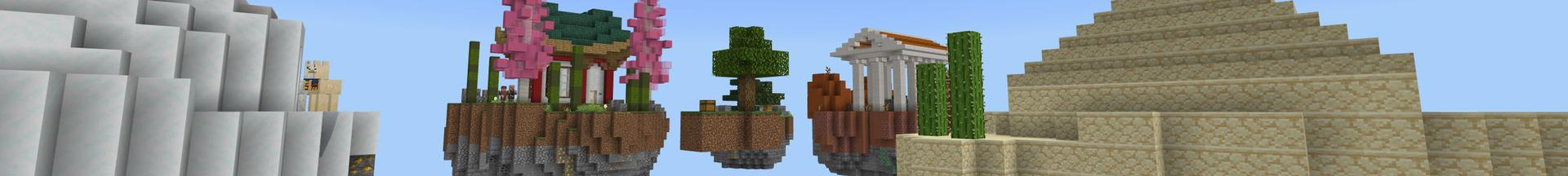 Panorama of the Minecraft Bedrock Marketplace product Temple Skyblock created by Pixelusion.