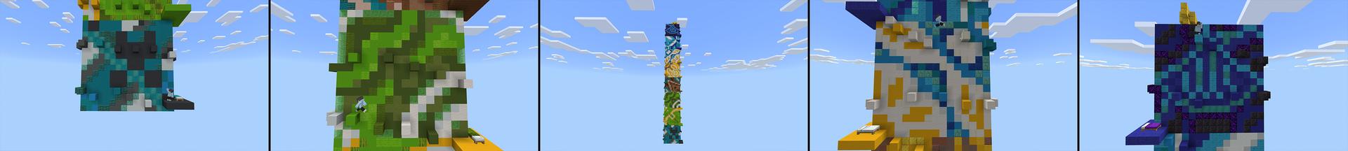 Panorama of the Minecraft Bedrock Marketplace product Terracotta Tower Parkour created by Pixelusion.