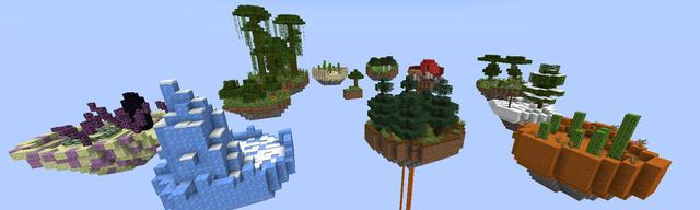 Panorama of the Minecraft Bedrock Marketplace product The Skyblock created by Pixelusion.