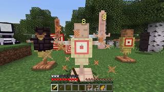 Screenshot of the Minecraft Bedrock Marketplace product Training Dummies Add-On created by Pixelusion.