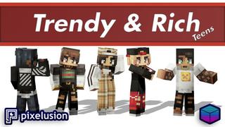 Thumbnail of the Minecraft Bedrock Marketplace product Trendy & Rich Teens created by Pixelusion.