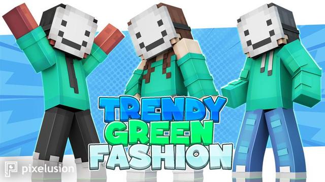 Thumbnail of the Minecraft Bedrock Marketplace product Trendy Green Fashion created by Pixelusion.