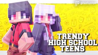 Thumbnail of the Minecraft Bedrock Marketplace product Trendy High School Teens created by Pixelusion.