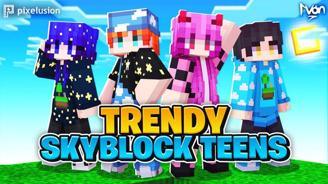 Thumbnail of the Minecraft Bedrock Marketplace product Trendy Skyblock Teens created by Pixelusion.