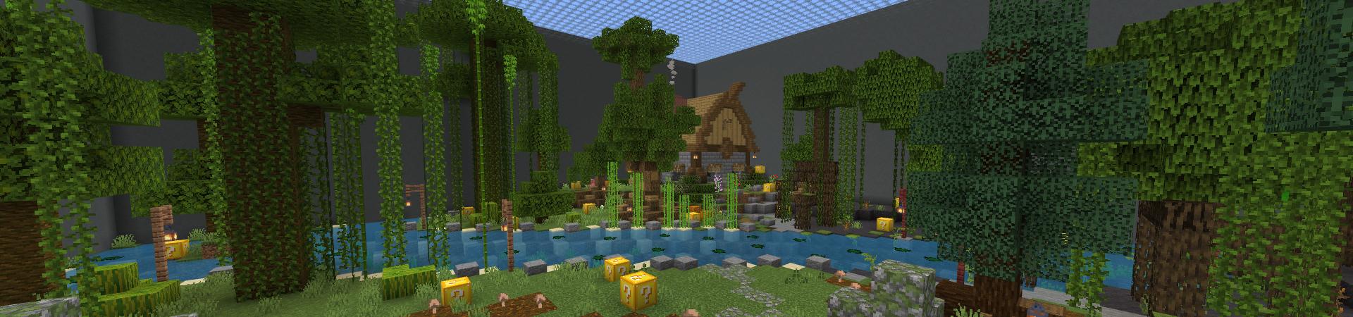 Panorama of the Minecraft Bedrock Marketplace product UHC Lucky Blocks created by Pixelusion.
