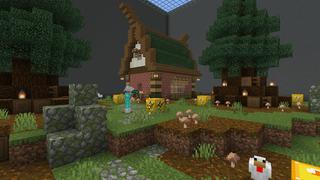 Screenshot of the Minecraft Bedrock Marketplace product UHC Lucky Blocks created by Pixelusion.