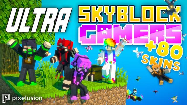 Thumbnail of the Minecraft Bedrock Marketplace product Ultra Skyblock Gamers created by Pixelusion.