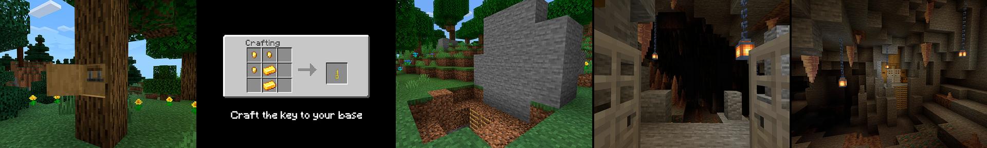 Panorama of the Minecraft Bedrock Marketplace product Under Rock Base created by Pixelusion.
