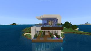 Screenshot of the Minecraft Bedrock Marketplace product Underwater Cliffside House created by Pixelusion.