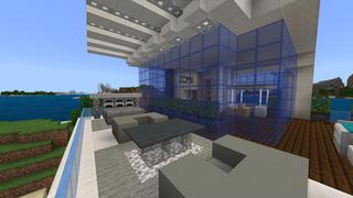 Screenshot of the Minecraft Bedrock Marketplace product Underwater Cliffside House created by Pixelusion.