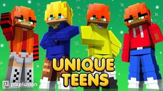 Thumbnail of the Minecraft Bedrock Marketplace product Unique Teens created by Pixelusion.