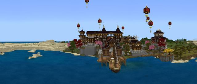 Panorama of the Minecraft Bedrock Marketplace product Utsukushi Village created by Pixelusion.