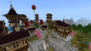 Screenshot of the Minecraft Bedrock Marketplace product Utsukushi Village created by Pixelusion.