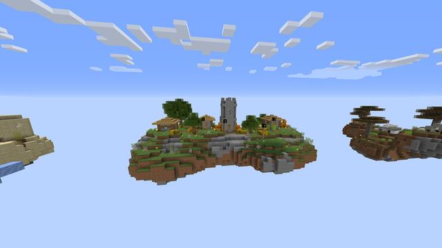Screenshot of the Minecraft Bedrock Marketplace product Village Skyblock created by Pixelusion.