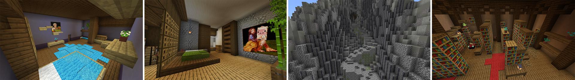 Panorama of the Minecraft Bedrock Marketplace product Volcano Secret Base created by Pixelusion.