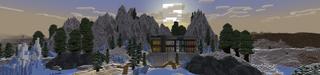 Panorama of the Minecraft Bedrock Marketplace product Winter Billionaire Mansion created by Pixelusion.