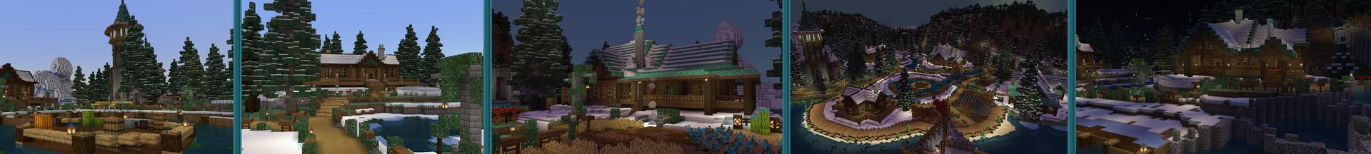 Panorama of the Minecraft Bedrock Marketplace product Woodlands created by Pixelusion.