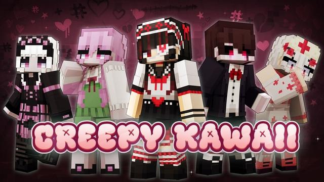 Thumbnail of the Minecraft Bedrock Marketplace product Creepy Kawaii created by Plank.