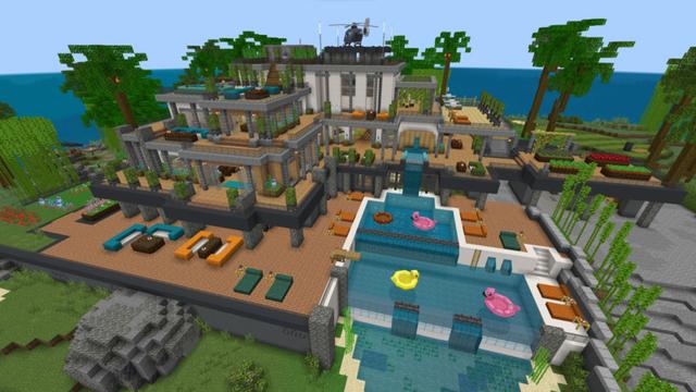 Screenshot of the Minecraft Bedrock Marketplace product Tropical Mansion created by Plank.