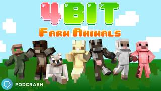 Thumbnail of the Minecraft Bedrock Marketplace product 4BIT Farm Animals created by Podcrash.