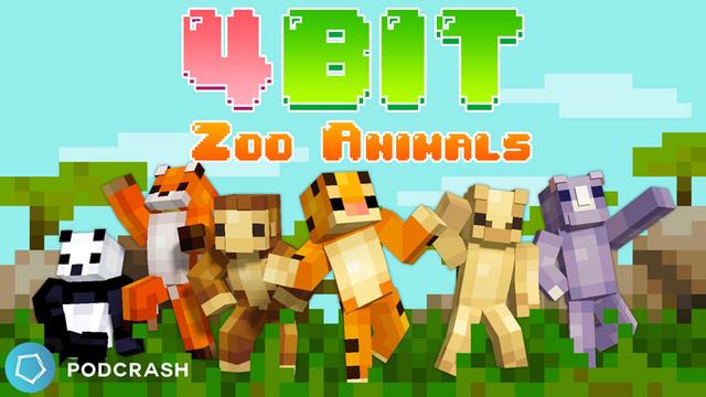 Thumbnail of the Minecraft Bedrock Marketplace product 4BIT Zoo Animals created by Podcrash.