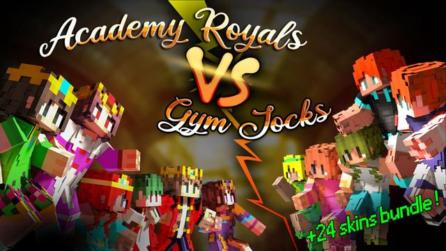 Thumbnail of the Minecraft Bedrock Marketplace product Academy Royals vs Gym Jocks created by Podcrash.