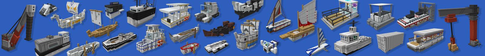 Panorama of the Minecraft Bedrock Marketplace product BOATS created by Podcrash.