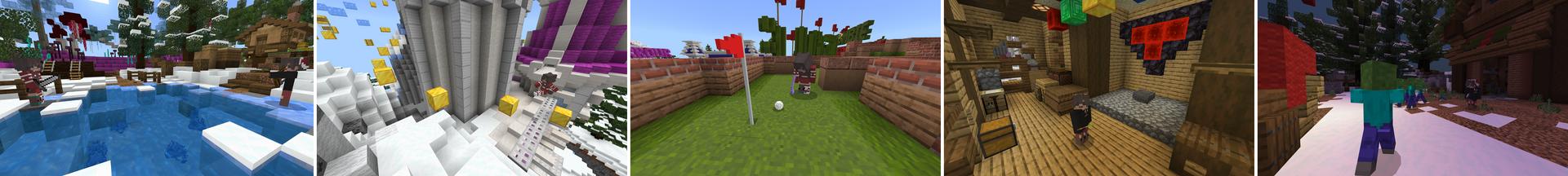 Panorama of the Minecraft Bedrock Marketplace product Holiday Family Games created by Podcrash.