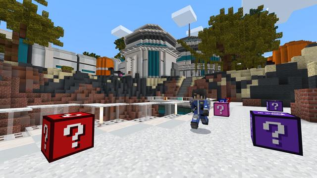 Screenshot of the Minecraft Bedrock Marketplace product Impostor Lucky Blocks created by Podcrash.