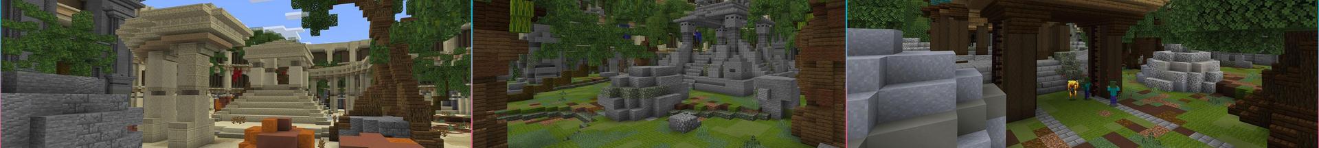 Panorama of the Minecraft Bedrock Marketplace product Lucky Block Mob Arena created by Podcrash.