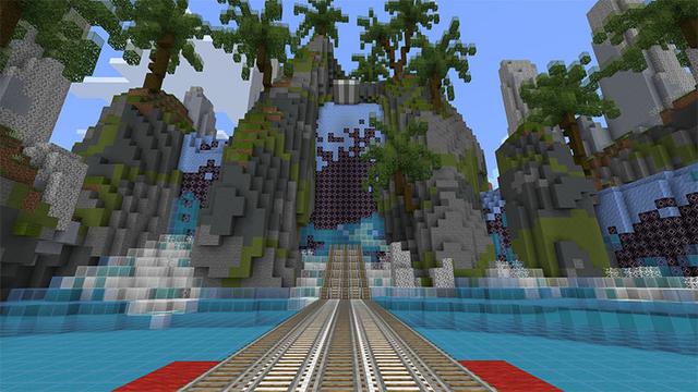 Screenshot of the Minecraft Bedrock Marketplace product Minecart Madness created by Podcrash.