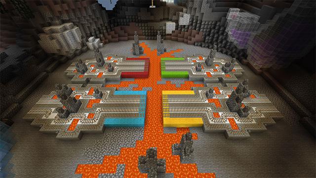 Screenshot of the Minecraft Bedrock Marketplace product Minecart Madness created by Podcrash.