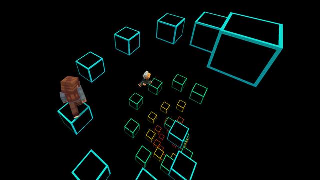 Screenshot of the Minecraft Bedrock Marketplace product Neon Parkour created by Podcrash.